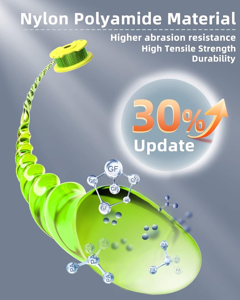 EVENTRONIC خيط جز العشب متوافق مع Ryobi One Plus+ AC80RL3، خيط استبدال 0.08''، خيط جز العشب متوافق مع جزازات Ryobi 18V، 24V، 40V (10 بكرات استبدال، 2 غطاء جزازة) - Image 3